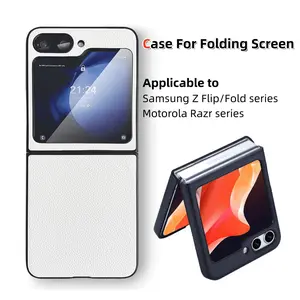 New Matte Folding Screen Phone Case for Samsung Z Flip/Fold 3 4 5 6 7 Series & Motorola Razr 40/50/60 Ultra, Premium PU Leather, Business & Casual Sports Style, for Men & Women