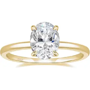 3CT 925 Sterling Silver Engagement Rings Oval Cut Solitaire Cubic Zirconia CZ Wedding Promise Rings for Her Wedding Bands for Women Size 3-11