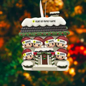 Family of 4 Our New House Christmas Personalized Ornament | New Home Keepsake
