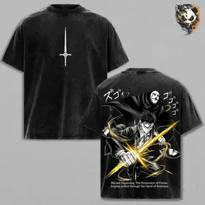 Hiromi Higuruma Washed Tee – Jujutsu Kaisen Washed Anime Manga T-Shirt, Minimal Judgeman Domain Graphic Tee, Unisex Oversized Streetwear Shirt, Dark Sorcerer Anime Aesthetic Tee, Gift for JJK Fans