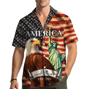 250 Year USA Hawaiian Shirt Men Women Youth, American Flag Aloha Shirt, Summer Short Sleeve Button Down, Patriotic Shirt