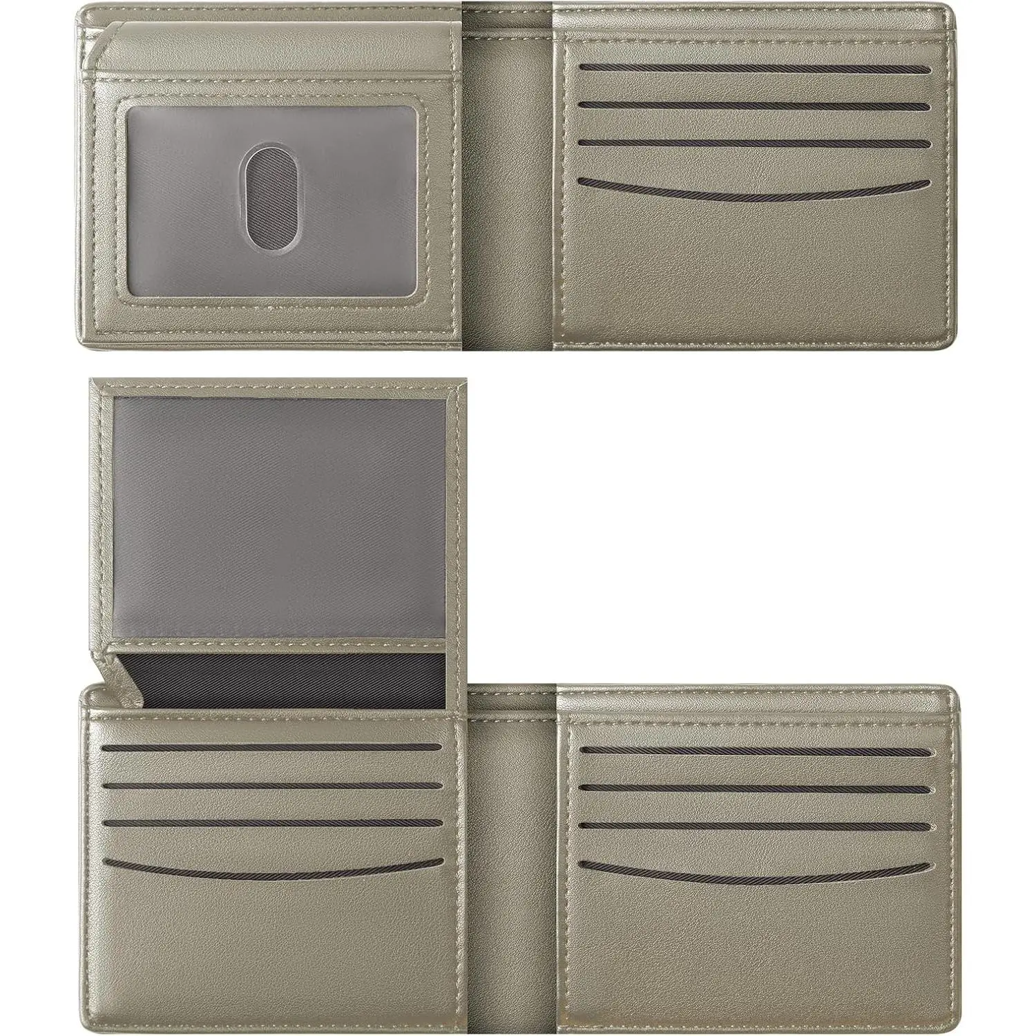 Wallet For Men RFID Blocking Dark Grey Wallets Bifold Faux Leather Card Holder Front Pocket Mens Accessories With  Box