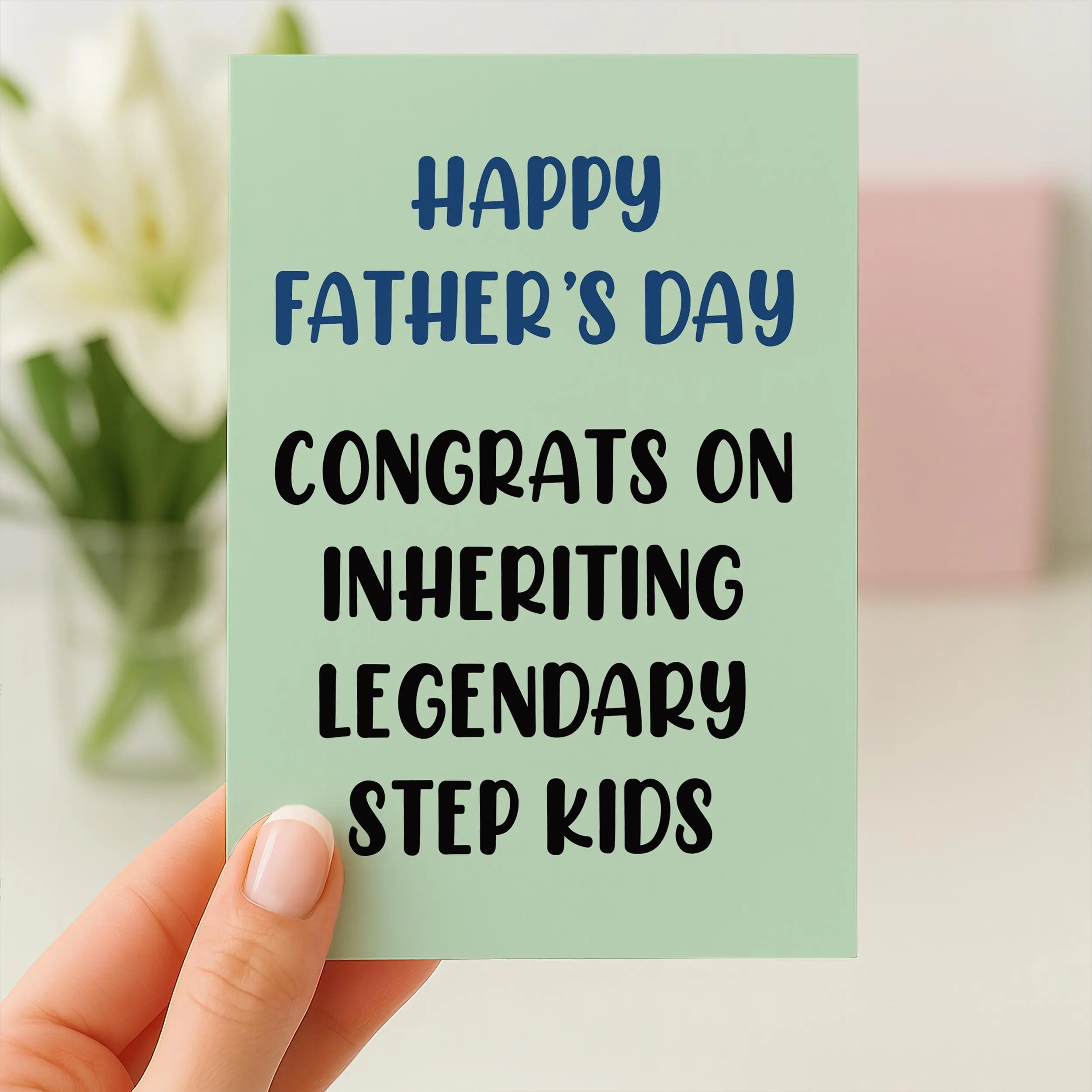 Stepdad Fathers Day Card, Fathers Day Card, From Step Kids, Stepdad Card Funny, Father's Day Card From Wife