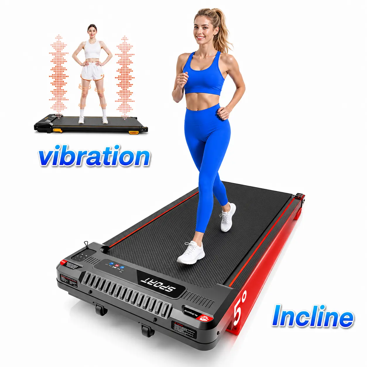 3-in-1 Remote Controlled Incline Walking Treadmill - 2.5HP Under Desk Portable Walking Pad with Soothing Massage, 330 Lbs Capacity, LED Display, Treadmills for Home & Office Use, Remote Controlled Treadmill
