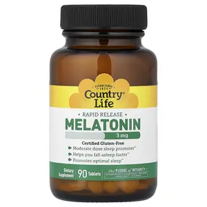 Country Life Melatonin, Rapid Release, 3 mg, 90 Tablets
