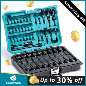 【Fathersdaygift】LIBRATON 54PCS Magnetic Nut Driver Set – Impact Drill Bit Kit, Metric & SAE, Perfect Gift for Men Hex Shank Screwdriver Multipurpose Screwdriver Tool