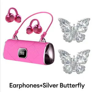 New Open-Ear Earbuds, Wireless 6.0, Bass Stereo, Sound Effects Super, Hi-Fi Microphone Stereo Earphones, 300mAh Charging Case, Lightweight Comfort, Stable Fit, Open Earphones Compatible with iPhone and Android, Gaming, Business and Sports Earphones