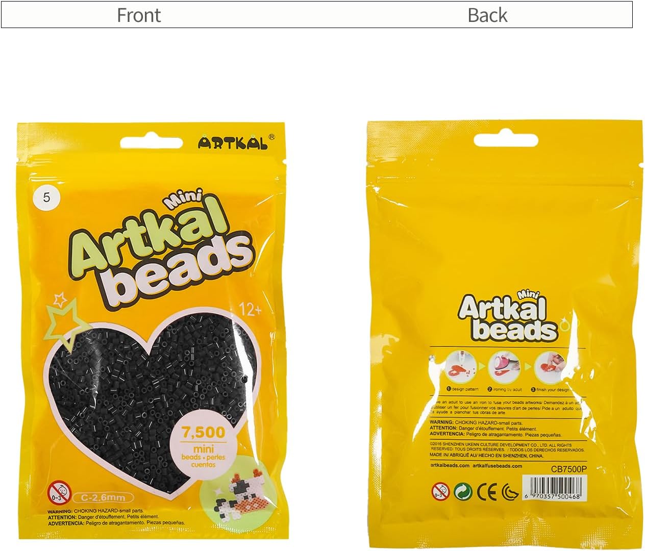 Beadora 2.6mm Mini Fuse Beads, 7500/15000pcs, DIY Melty Beads for Kids, Craft, Perler & Hama Compatible, Creative Art Beads Se