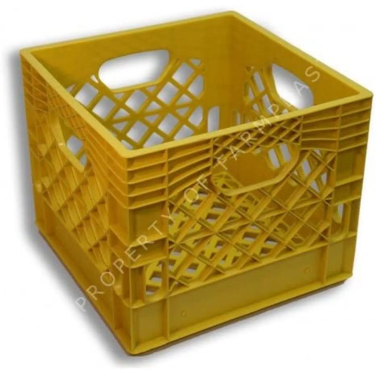 HElectQRIN Small Yellow Plastic Milk Crate 13x13x11