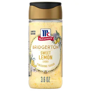McCormick Bridgerton Limited-Edition Sweet Lemon Finishing Sugar - Exquisite Flavor for Baked Goods & Beverages Garnishing - 3.6 oz (Cultures-Infused)