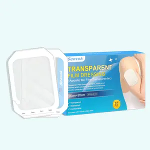 Transparent Film Dressing 15cm X 20cm, 10 Packs, Waterproof Wound Cover Bandage, Post Surgical Shower or Tattoo Aftercare Bandage, IV Shield, Adhesive Patche