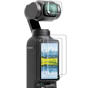 Tempered Glass Lens & Screen Protector, 2 Counts Lens Protector & 2 Counts LCD Screen Protector, Phone Accessories for DJI Osmo Pocket 3, DJI Pocket 3 OP3, Camera