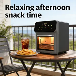 13L digital air fryer with fast air circulation, touch control, non stick basket, up to 400 ° F, oil-free cooking in home kitchen, 110V, 1350W stainless steel material