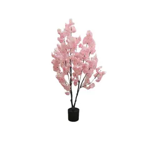 Twister.ck Cherry Blossom Flowers, Artificial Trees, 3.9ft/4.9ft/5.9ft Faux Cherry Blossom Flowers With Flower Pot, Artificial Handmade Blossom Trees For Indoor Outdoor Home Office
