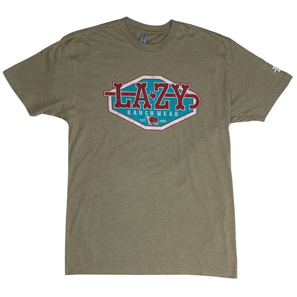 Men's Shield Graphic Short-Sleeve T-Shirt | Casual Ranch Wear in Olive Green, Unisex Style - Size Up Recommended, Tops, Runs Smaller, Please Size Up, Tshirt