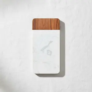 Elitequo Rectangular Acacia and Marble Cheese Board