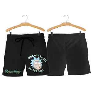 Rickand.morty Hawaiian Shorts , Men’s Hawaiian Swim Trunks – Vacation Ready Beach Shorts