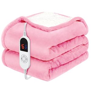 VUSIGN Heated Blanket Electric Throw, Full Body electric blanket - 6 Heat Levels, 4/10 Auto-Off, Flannel Sherpa, Machine Washable, Gift for Winter, Cozy Night, Home Use, Valentine's Day gift, Christmas Gift