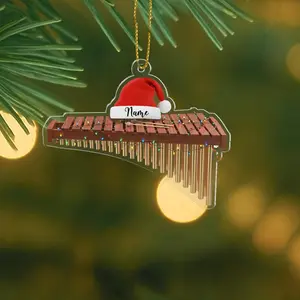 Marimba Acrylic Ornament 2D Flat, Musical Instrument Christmas Tree Decor, Music Gift for Marimba Players, Band Students, Musicians, Teachers