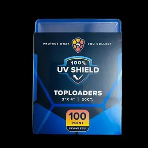 3"x4" Toploader 100PT PREMIUM -  UV Shield - Blue Hint Seamless Frame