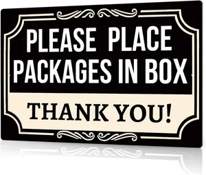 Delivery Signs For Packages Please Place Packages In Box Tin Signs Package Delivery Boxes Please Leave Packages Here Signs For Outside Deliveries Decor 8x12 In