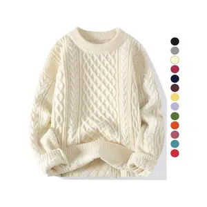 Women's Solid Textured Sweater, Casual Drop Shoulder Long Sleeve Round Neck Jumper for Fall & Winter, Ladies' Knitwear for Daily Wear, Womenswear??gift?? Fabric Tops