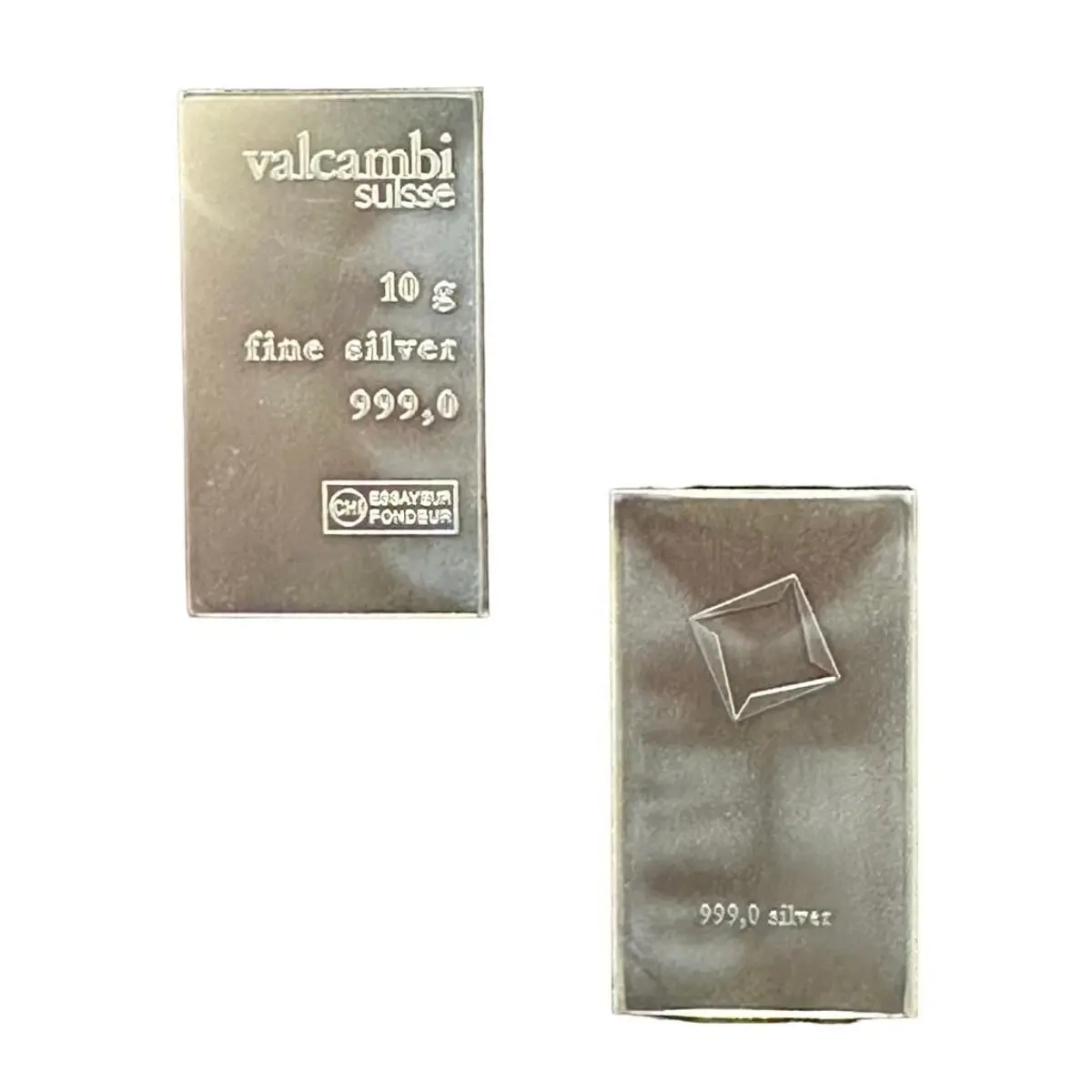 Valcambi Suisse 10 Gram Silver Bar (Cut from 10 x 10g CombiBar)