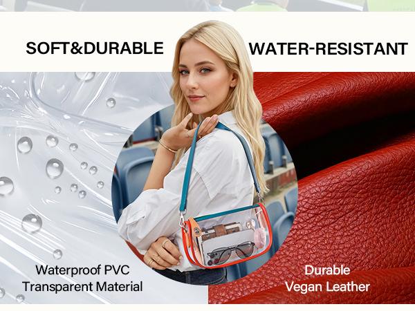 CLUCI TikTokShopSpringGlowUp Clear Bags for Women,Small Clear Purse,Clear Crossbody Bag,Clear Shoulder Bag for Concerts Sports Events Festivals