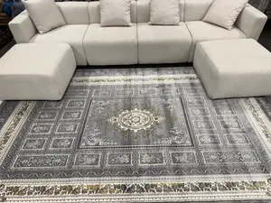 2026 Gray & Silver Luxury Traditional Medallion Rug | 1200 Reeds