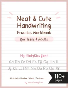 Neat and Cute Handwriting practice Workbook for adults and Teens