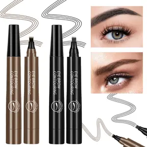 Waterproof 4-Tip Eyebrow Pencil – Long-Lasting, Hair-Like Natural Strokes, Smudge-Proof Cosmetic Tool for Daily Use & Soft Glow Finish