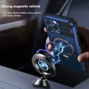 Ip16 Pro Max Phone Case Car Ip16plus Bracket Cover MagSafe Magnetic Suction Shell Drop-Resistant Protection Protective