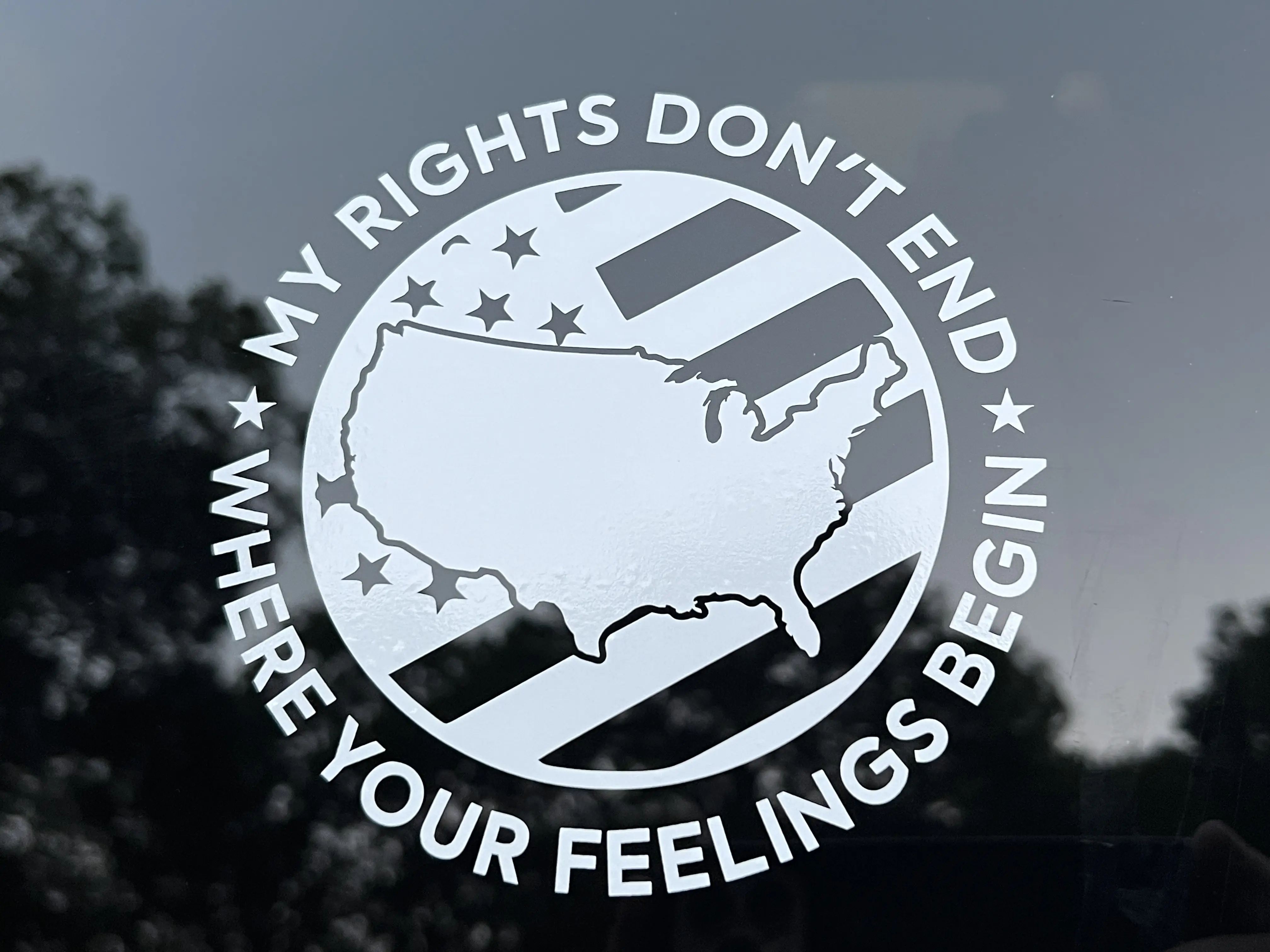 My Rights Don't End Vinyl Decal - 2 PACK Bumper Sticker Car Vehicle Decoration