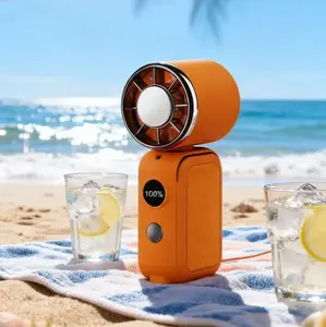 Smart Mini Handheld Fan – 5-speed settings, compact design. Supports USB-C charging, 2000mAh battery providing 8 hours of runtime, with a cooling mode, ideal for travel and make-up application. An excellent practical gift. Portable cooling USB-Handheld