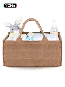 Diaper Caddy Organizer, Quilted Caddy Organizer with Handle, Car Caddy Organizer For Diaper and Wipes, Nursery Storage Basket, Baby Shower Gifts, Registry Search, Newborn Essentials Must Have