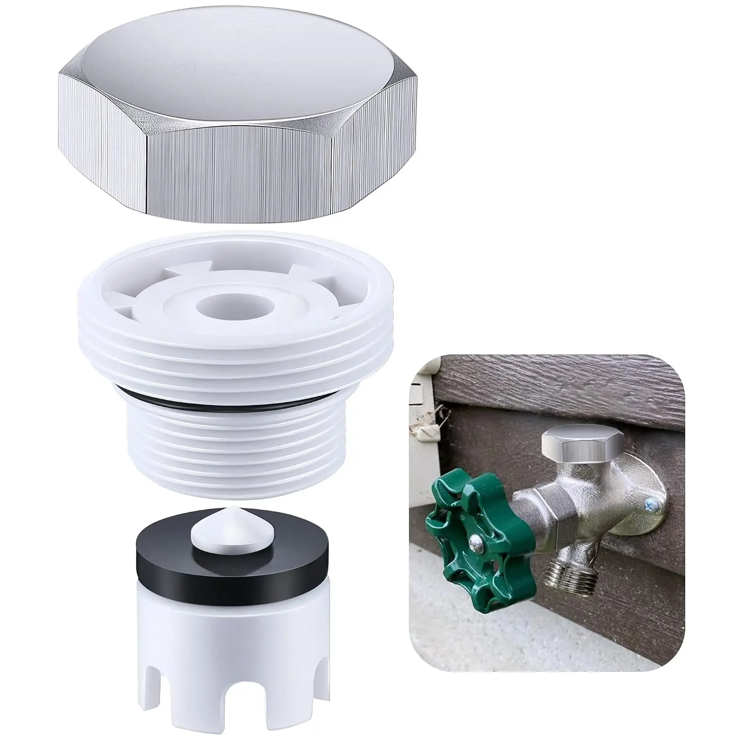 GJANSH Vacuum Breaker Repair Kit Replacement for VACVBKX1B Heavy Duty Metal Vacuum Breaker Replacement Kit for Traditional Anti Siphon Frost Free Sillcock Valves Anti Siphon Valve Repair Kit