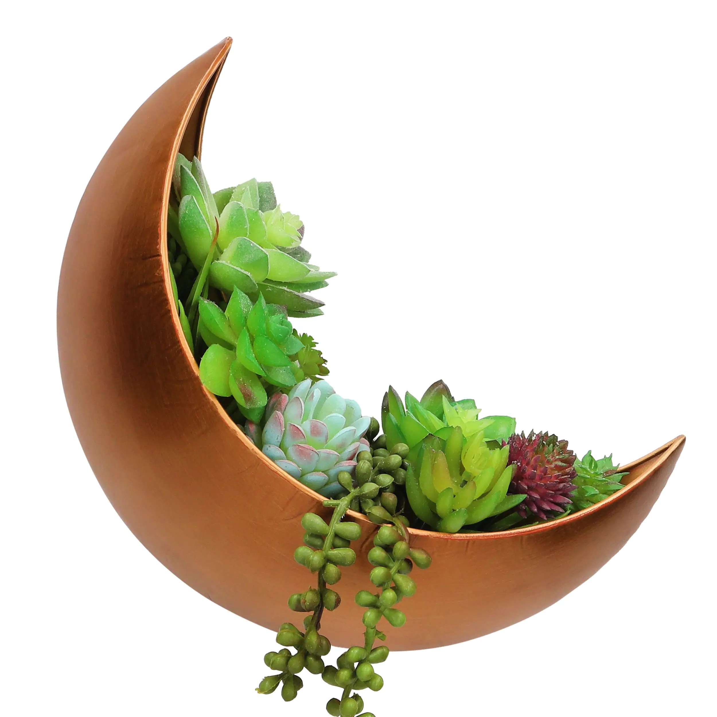 Rustic Gold Wall Planter - Window Planter - Hanging Moon Planter - Boho Hanging Planters for Indoor Plants, Succulents, Air Plant, Cactus, Faux, Artificial Plants -Witchy Gifts for Women, Birthdays,Plant Lovers