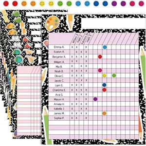 8 count Attendance Charts for Classroom Management 11x13.8in Multi-Color Incentive  Chart  Behavior Chart Student Homework  for Chore Responsibility Assignments Data Progress