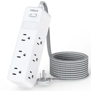 5 Ft Flat Plug Power Strip, 9 Widely Spaced Outlets, 3-Side Extender, Surge Protection Wall Mount for Multiple Scenarios