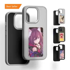 NFC HD 4 Inch Screen Casting Phone Case, High Definition Ink Screen Protector, DIY Four Color Smart Screen Casting Phone Case, Compatible with iPhone 13-17 Series