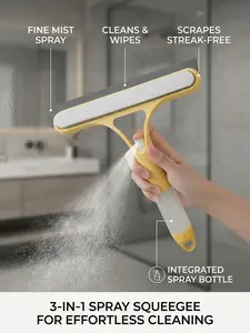 3 in 1 Window Cleaning Scraper, 2026 New Squeegee for Shower Glass,chinese cleaning house gadgets 3 in 1 Spray Function for Glass Doors All-Purpose Window Cleaner Tool Car Windshield Cleaner aqueegee wiper household supply windscreen cleaning tool