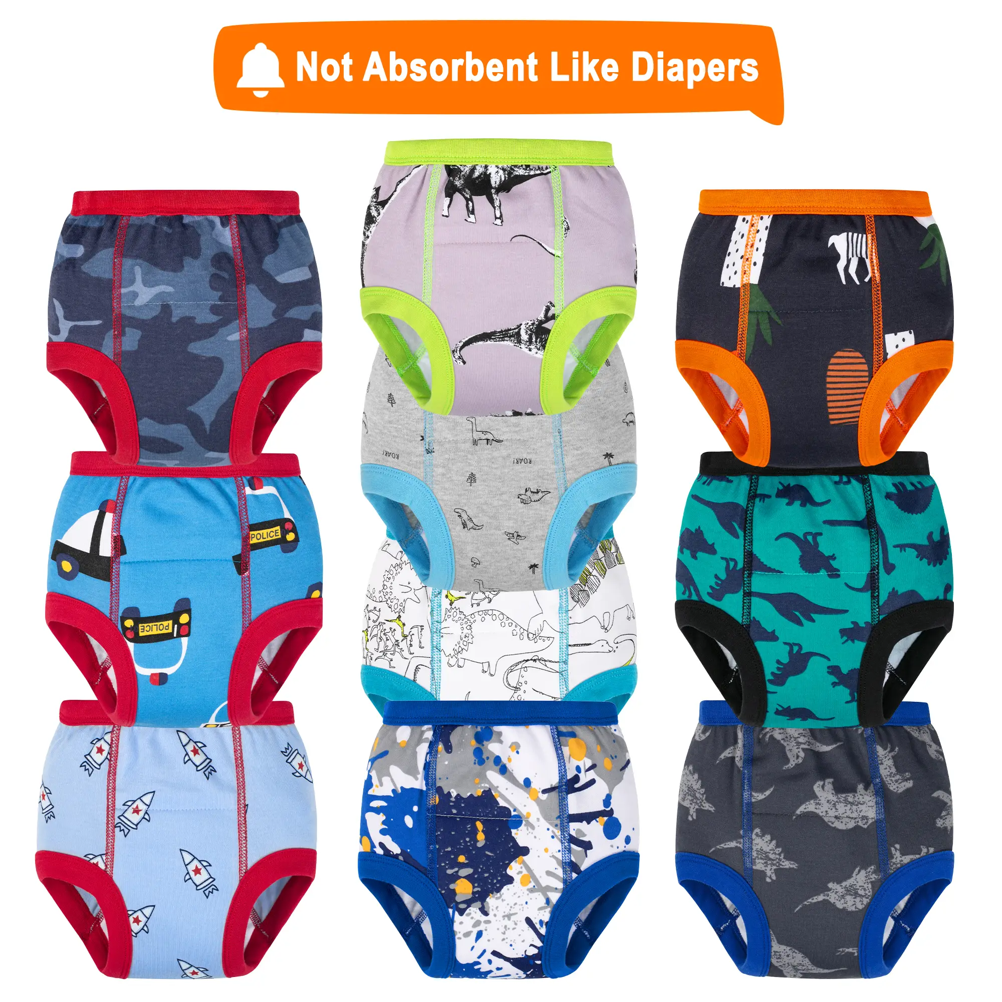 Toddler Training Pants 10-Pack – 100% Cotton Potty Training Underwear for Boys and Girls, Ages 12M–10Y