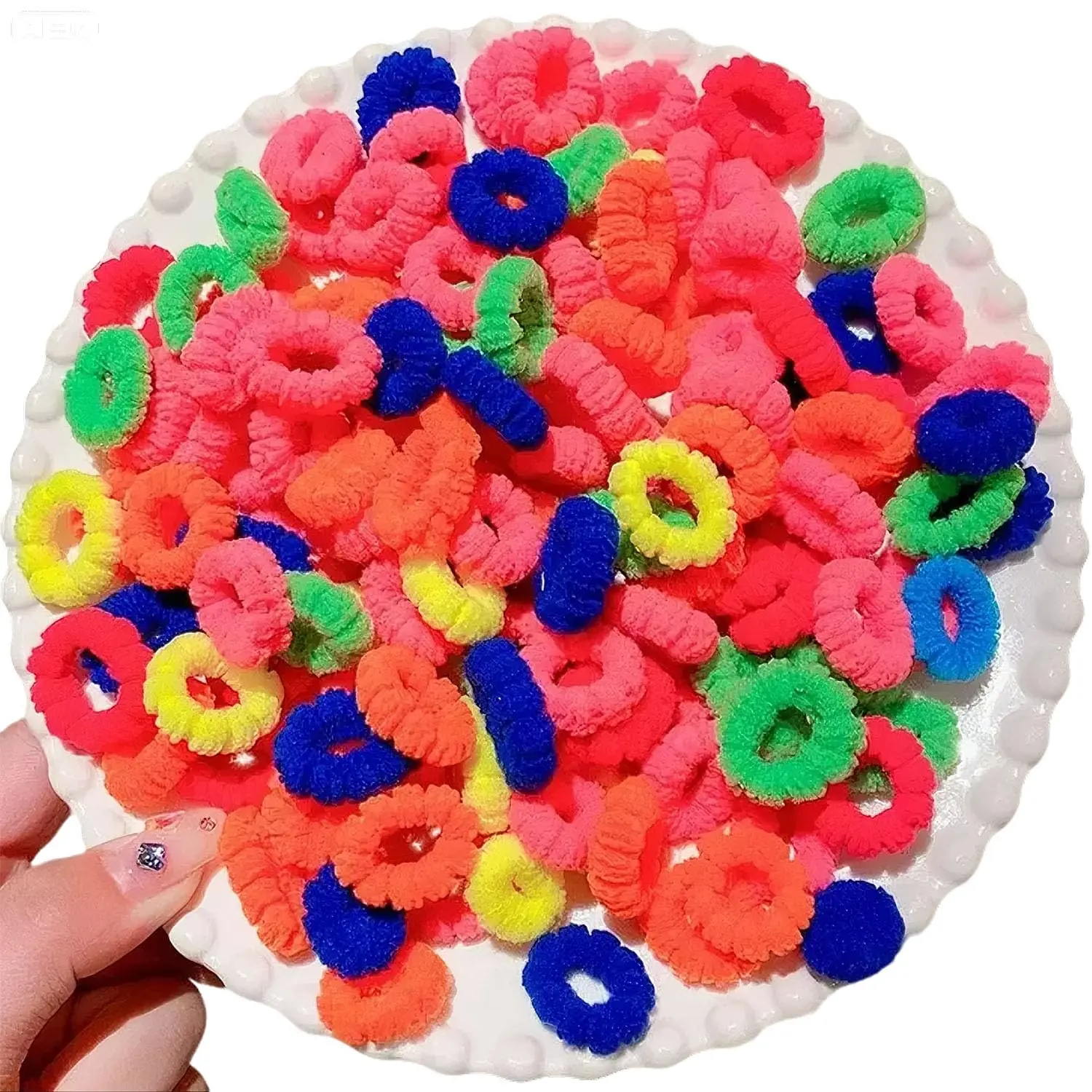 500 PCS Cotton Hair Ties for Babies & Kids No-Crease, Gentle Hair Elastics for Girls & Toddlers Soft Ponytail Holders for Thin & Thick Hair, Small Hair Accessories Rubber Hair Elastics (colorful)