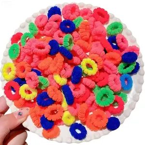 500 PCS Cotton Hair Ties for Babies & Kids No-Crease, Gentle Hair Elastics for Girls & Toddlers Soft Ponytail Holders for Thin & Thick Hair, Small Hair Accessories Rubber Hair Elastics (colorful)