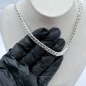 950 Silver Lomo Corvina Chain 7mm 20'' Solid for Durability and Reliability