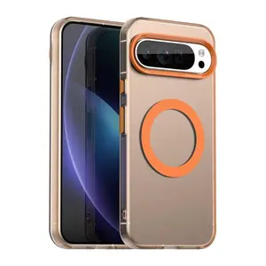 For Magsafe Magnetic Phone Case For Google Pixel 9 Pro XL 9A Pixel 9 8 Pro 8A 9 Candy Color Translucent PC +TPU Shockproof Cover