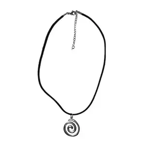 Fashionable, heartfelt, captivating and astonishingly radiant retro spiral vortex pendant hand-woven leather rope necklace, fashionable and eye-catching Bohemian five-pointed star necklace