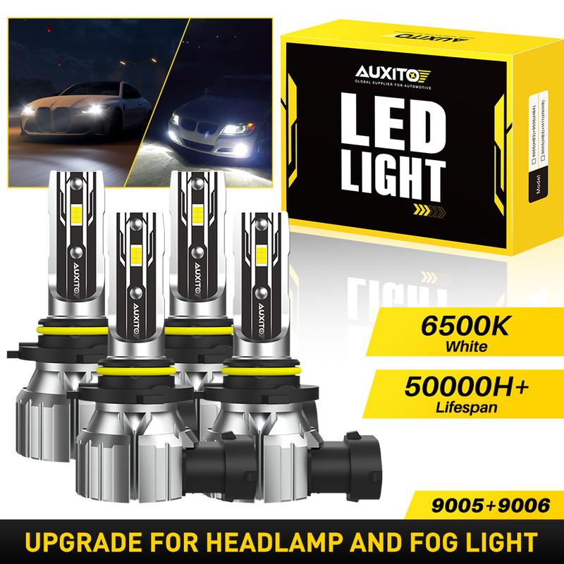 AUXITO 9005 9006 Combo LED Headlight High Low Beam Bulbs Kit 6500K Super White Bright AUXITO 9005 9006 Combo LED Headlight High Low Beam Bulbs Kit 6500K Super White Bright