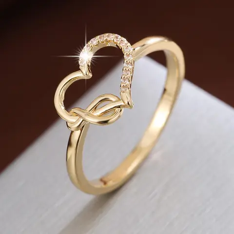 Hollow Out Heart Design Rhinestone Decorated Ring, Heart Shaped Ring, Elegant Rhinestone Ring, Beautiful Rings, Jewelry Rings, Fashion Accessories for Women, Trendy All-match & Exquisite Jewelry for Birthday Gift