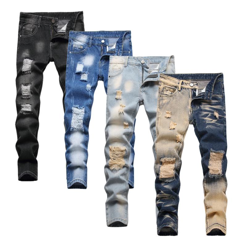 Boy's Skinny Fit Ripped Destroyed Distressed Fashion Kids Denim Pants Jeans